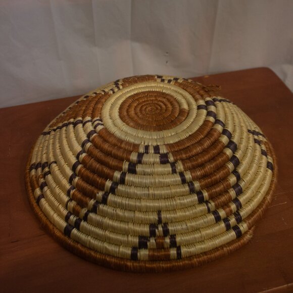 Handwoven Geometric Coiled 12 Inch Basket - Picture 3 of 6